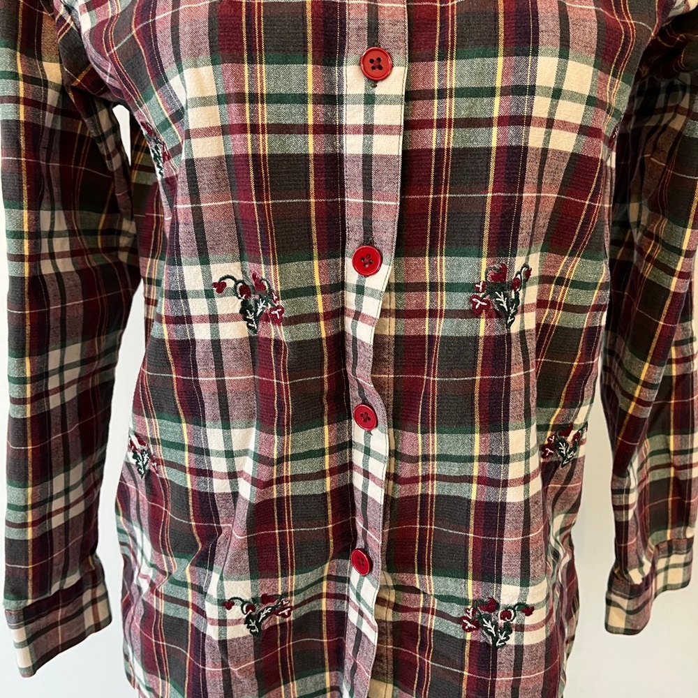 Plaid Button-Up Shirt westbound embroidered - Picture 4 of 8